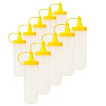 Kit 10 Bisnaga Plástica Amarela Molho Tempero Mostarda 250ml