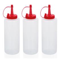Kit 10 Bisnaga Pote Potinho Plástica Com Tampa Ketchup 350ml