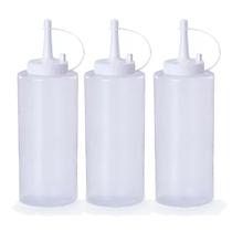 Kit 10 Bisnaga Pote Potinho Plástica Com Tampa Maionese 350ml