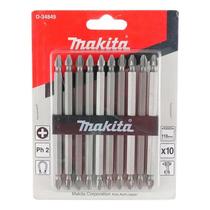 Kit 10 Bits Phillips 110Mm Ph2 Duplo Longo Makita D-34849