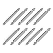 Kit 10 Bits Phillips Ponta Dupla 65Mm 1/4 Ph2 Cromo Vanádio