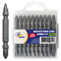 Kit 10 Bits Ponta Dupla 65Mm Fenda E Phillips Ph2 1/4 Cr-V