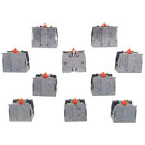 Kit 10 Bloco de Contato NC NF Fechado Botões Chaves Seletoras Vermelho BE102