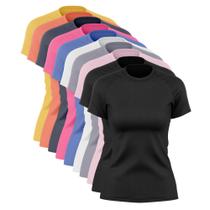 Kit 10 Blusas Feminina Dry Academia Camiseta Camisa Esporte