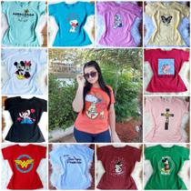 Kit 10 Blusas Feminina T-shirt Modelos Variados 100% Algodão