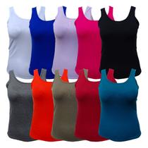 Kit 10 Blusinhas Feminina Camiseta Blusa Regata Cores Diversas - Wensis Confecções