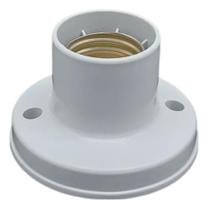 Kit 10 Bocal Fixo De Teto Soquete Plástico Branco/Preto E27