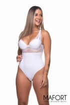 Kit 10 Body de Renda Elegante Blogueirinha Decote em V Bojo Microfibra Moda Feminina Calcinha Fio Duplo Não Marca Roupa