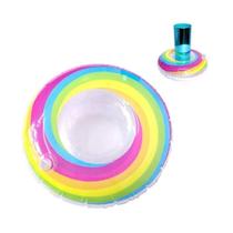 Kit 10 Boia Porta Copo Colorida Arco-iris Praia Piscina