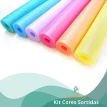 Kit 10 Boias Piscina Flutuador Macarrão Com Furo Espaguete