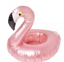 Kit 10 Boias Porta Copo Flamingo Rose Flutuador Praia Piscina