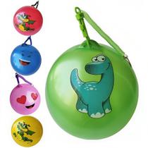 Kit 10 Bola Borracha Vinil Poing Poing Com Cordão Mola 23cm Brinquedo Bola Infantil