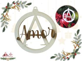 Kit 10 Bolas Plana A de Amor em MDF de 10 cm Decoração Natalina - Enfeite de Pendurar em Árvore. Kit 10 Bolas Plana A de Amor em MDF de 10 cm Decoração Natalina - Enfeite de Pendurar em Árvore.