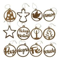 KIT 10 Bolinhas de natal 10 cm com cordinha Em MDF Para Árvore Natalina (BRIND514) KIT 10 Bolinhas de natal 10 cm com cordinha Em MDF Para Árvore Natalina (BRIND514)
