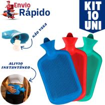 Kit 10 Bolsa De Água Térmica 1.5L Emborrachado Quente Ou Fria Colorido Compressa Prático E Fácil