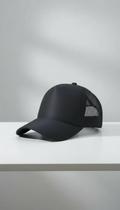 Kit 10 Boné Tela Aba Curva Liso Ajustável Atacado Preto