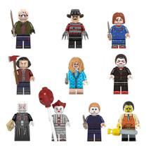 Kit 10 bonecos filme terror jason freddy blocos de montar