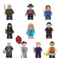 Kit 10 bonecos filme terror jason freddy chucky blocos de montar Kit 10 bonecos filme terror jason freddy chucky blocos de montar