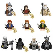 Kit 10 bonecos senhor dos aneis hobbit gandalf legolas frodo blocos de montar