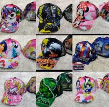 Kit 10 Bonés Infantil Atacado Super Herois Personagens