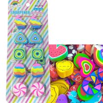 Kit 10 borrachas formatos e cores diversificado