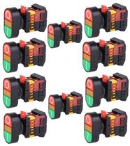 Kit 10 botao duplo lk2 apbb 1na 1nf c iluminacao 220v lukma