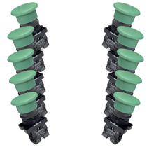 Kit 10 botão emerg plast lk2-ec31 sem trava vd 1na lukma