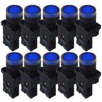 Kit 10 botao puls plast ilumina xb2 ew3661 220v az 1na sibra