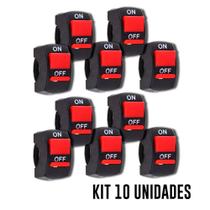 Kit 10 Botoes Interruptor Farol De Milha Moto Liga Desliga Kit 10 Botoes Interruptor Farol De Milha Moto Liga Desliga