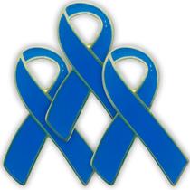 Kit 10 Bottons Broche Pin Laço Novembro Azul Câncer De Metal