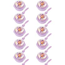 Kit 10 Bowl Com Tampa e Colher Plástica Lilas My Little Pony 500ml Livre de BPA Plasvale Kit 10 Bowl Com Tampa e Colher Plástica Lilas My Little Pony 500ml Livre de BPA Plasvale