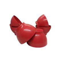 Kit 10 Bowl Cumbuca P/ Sopas Caldos Sobremesa Plástico 700 Ml Vermelho