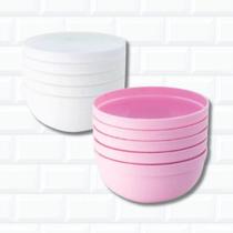 Kit 10 Bowl Tigela Plástico Rosa Branco Pote Cumbuca 340Ml Kit 10 Bowl Tigela Plástico Rosa Branco Pote Cumbuca 340Ml