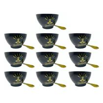 Kit 10 Bowls Cumbucas Personalizadas Gratidão + 10 Colheres Kit 10 Bowls Cumbucas Personalizadas Gratidão + 10 Colheres