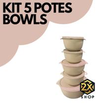 Kit 10 Bowls Potes Hermeticos 2 em 1 Vasilhas BPA Free 10 Potes Grandes Plastico Kit 10 Bowls Potes Hermeticos 2 em 1 Vasilhas BPA Free 10 Potes Grandes Plastico