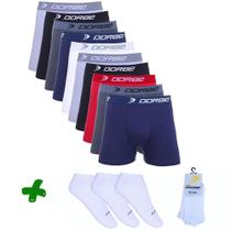 Kit 10 Boxer Algodão + 3 Pares Meia Soquete Dorbe