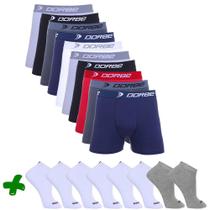 Kit 10 Boxer Algodão + 8 Pares Meia Sport Dorbe