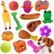 Kit 10 Brinquedos Para Cachorro Pet Mordedor Canino de Vinil - FACTORY PET
