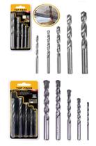 Kit 10 Brocas 5 Videa Furar Concreto Parede e 5 Metal Fura Madeira Ferro Aluminio Aço Rapido Top Pros