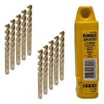Kit 10 Brocas Aço Rápido 2,5mm Gold Ferrous Dewalt Dwa30250g