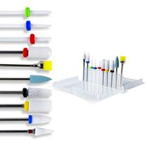Kit 10 Brocas Cerâmica Polidora Escovinha + Caixa Suporte