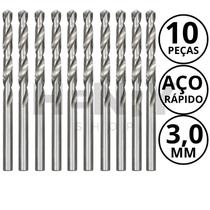 Kit 10 Brocas de Aço Rápido Para Metal 3,0 mm - MTX