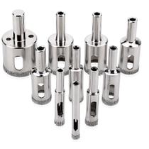 Kit 10 Brocas Diamantadas 6 A 50Mm Fura Vidro Piso Cerâmica