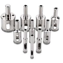 Kit 10 Brocas Diamantadas 6 A 50Mm Fura Vidro Piso Cerâmica