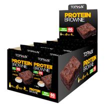 Kit 10 Brownie proteico com whey sabor capuccino sem glúten topway 40g Kit 10 Brownie proteico com whey sabor capuccino sem glúten topway 40g