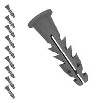 Kit 10 Bucha 8mm Plastico Com Anel Fixação Prateleiras Moveis Armarios Suporte Para Parede Concreto