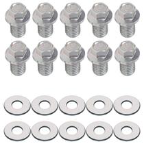 Kit 10 bujão cárter óleo CG125 CG150 CG160 YBR125 CRF250F Bros ML125 RD135 todos os modelos com arruela de alumínio
