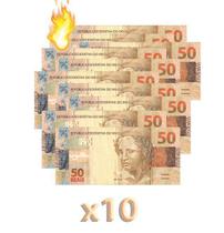 Kit 10 Burning Money - (Notas Flash) 50 Reais. B+ - Tiger