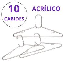 KIT 10 Cabide adulto Titureiro De Luxo Executivo Reforçado Organizar Roupas Closet -ACRILICO