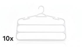 Kit 10 Cabide Branco para Calças 3 Divisórias Reforçado Kit 10 Cabide Branco para Calças 3 Divisórias Reforçado